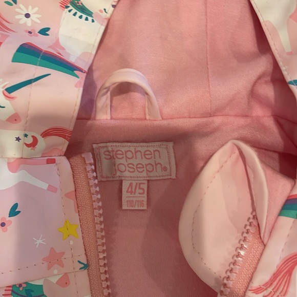 Stephen Joseph matching raincoat & umbrella - size 4/5 - Picture 5 of 8